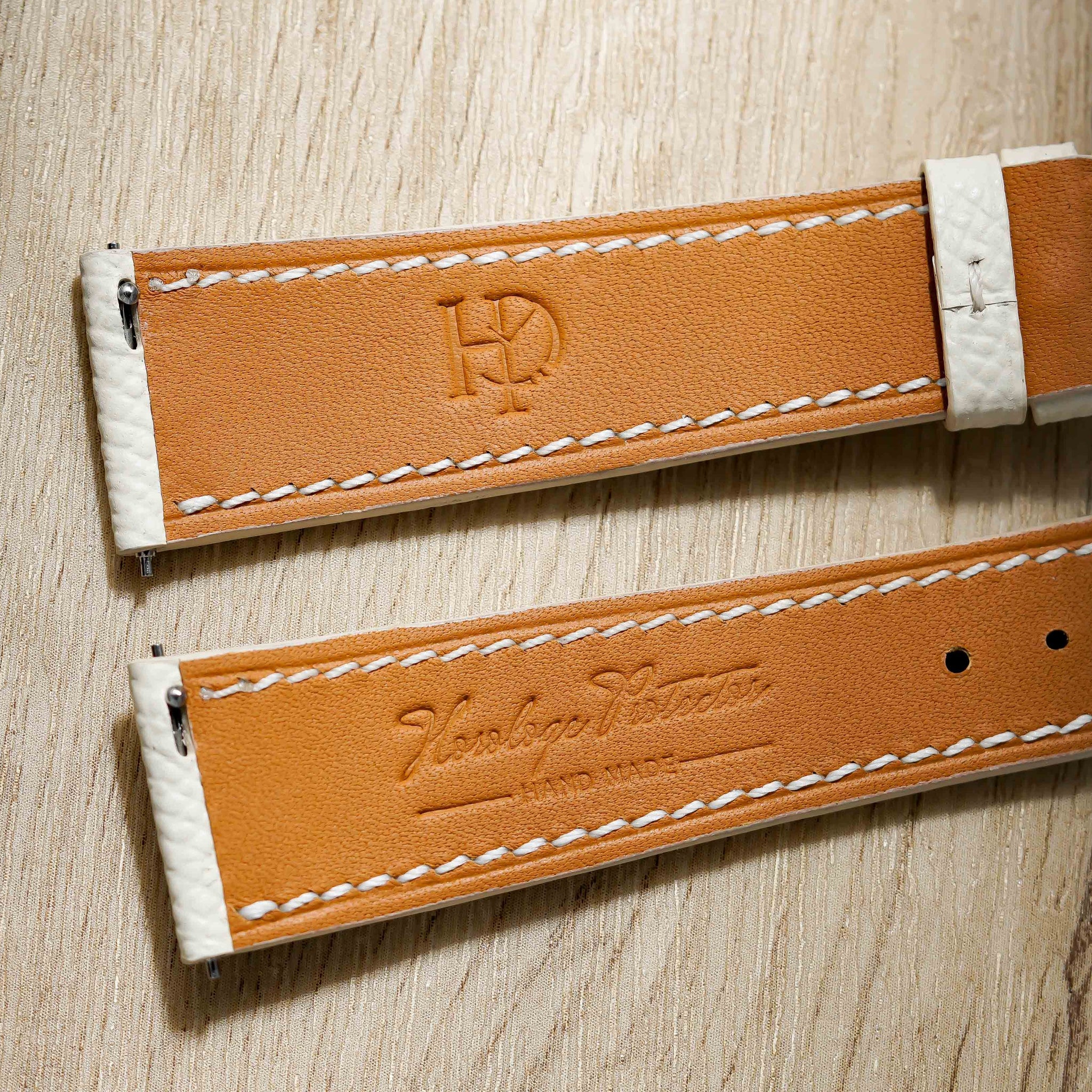 Hand made epsom leather strap in Nata